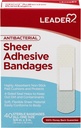 LEADER Bandagens de adesivo estéril, Látex Livre, Misturas com a pele, Ajuda a prevenir infecções, proteção confortável para primeiros socorros e cuidados de feridas (3/4" x 3", 40 Conde)
