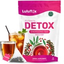 LULUTOX Detox Tea - chá de emagrecimento com dente-de-leão e Ginseng para apoiar metas de limpeza de detox, barriga plana, inchaço, peso saudável e saúde digestiva - Mulheres e homens - Flavor de pêssego (28 Servings)