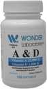Wonder Laboratories Vitamina a 25.000 UI de Bacalhau Óleo de Peixe + Vitamina D3 1.000 UI