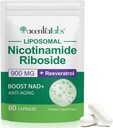 NAD Supplement, 900MG Nicotinamida lipossómica Riboside, Resveratrol lipossómico, Quercetina, Alta Pureza NAD+ Suplemento de Energia, Apoio à Saúde Celular, Estância e Envelhecimento Saudável, 80 Cápsulas