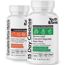 Juventude & Tônico 15 dias Cleanse & Carb Matrix Suporte para Bloating, Gut & Metabolismo Saúde, Quebrar o platô, Sentir mais leve e energizado, Colon Cleanser & Detox com ACV, Glucomannan, Chromium, 60 comprimidos