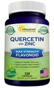 aSquared Nutrition Quercetin 1000mg with Zinc Supplement - 120 Cápsulas - Quercetin Dihydrate with Black Elderberry & Zinc - Pílulas Complexas de Pó de força Max para ajudar a melhorar a resposta imunitária