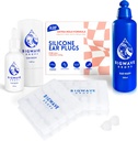 Ear Care Bundle - Inclui gotas de ouvido, lavagem de ouvido e tomadas de ouvido de silicone - para nadadores, atletas, mergulhadores, viajantes - produtos de cuidado de ouvido para homens, mulheres, crianças e adultos - melhor presente nadador