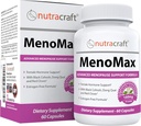 MenoMax #1 Suplemento de alívio de menopausa , Cohosh preto, Dong Quai, Vitex Agnus, Red Clover, Sage, Soy e Yam selvagem , suporte natural para flashes quentes, suores noturnos, secura e mudanças de humor , 60 cápsulas