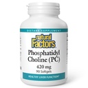 Factores Naturais - Fosfatidyl Choline (PC) 420mg, Suporta função hepática saudável, 90 géis macios
