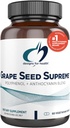 Designs para a saúde Sementes de uva Supreme - 200mg Extrato de uva Suplemento com pele de uva + Uva Muscadina - Polifenol não-GMO + Antocianina Antioxidante Mistura (60 Cápsulas)