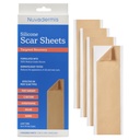 NUVADERMIS Silicone Scar Sheets - Extra Long Scar Sheets para C-Section, Tuck barriga, Keloid, e Cirúrgica Cicatrizes - Reusable Medical Grau Silicone Scar Sheets - Pack of 4 - Light Tone