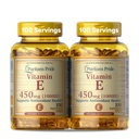 Puritan's Pride Vitamina E-450mg (10.000UI), Suplemento Vitamina para a função do sistema imunológico e suporte de saúde antioxidante, 100 softgels de liberação rápida, 2 Pack