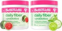 Bloco de suplemento de fibra diária de Belli Welli - Menta de limão de pepino e melancia - com colagénio, probióticos e eletrólitos - sabores de bem-estar refrescantes, 32 Total Servings