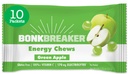 Bonk Breaker Energy Chews, Ingredientes sem leite e sem glúten para fornecer energia rápida e foco, 1 caixa de 10 pacotes, Apple verde