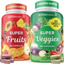 Superalimentar Frutas e Suplemento Veggie - 360 Suplementos Super Frutas e Vegetais inteiros e Vitamina com Beta-Caroteno, Soy Free- 180 Contagem (Pacote de 2)