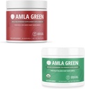 Amla Powder & Green Chá Suplemento Superalimentar, Apoio antioxidante, Feito com Hibiscus (90 Servings) & Groselhas indianas (30 Servings), Orgânico, Vegan