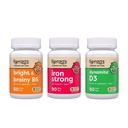 Renzo Vitaminas poderoso Kid Bundle - Suplementos de ferro para crianças, vitamina D3 para crianças, e B6 Vitamina brilhante & inteligente