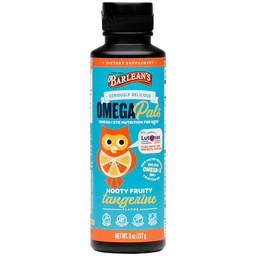 Barlean's Omega Pals Eye Health Liquid, Tangerina Flavored Omega 3 para crianças, Suplemento de óleo de peixe com 500 mg de EPA & DHA Plus Lutein & Zeaxantina Vitaminas para Blue Light Support, 8 onças