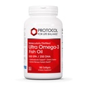Protocolo Ultra Omega-3-500mg EPA & 250mg DHA - Óleo de peixe para suporte ao cérebro, saúde do coração e do sistema nervoso* - Suplemento EPA DHA Omega - Não-GMO & Halal - 180 Softgels