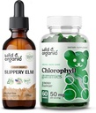 Wild & Organic Slippery Elm Tintura 2 fl oz & Clorophyll Gummies 60 Mastigações