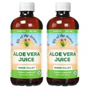 Lily Of The Desert Organic Aloe Vera Juice 2-Pack – Fillet interior, Gut Natural & Suporte Digestivo, Alivio estomacal, 32 Fl Oz Ea