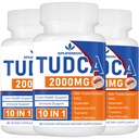 2000mg Suplemento de suporte de fígado de Tudca, sal de Bile de Tudca com cardo de leite e NAC, 180 cápsulas para 90 dias, suporte para fígado, desintoxicação, sistema imunológico