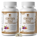 10-IN-1 Suplementos de cortisol com magnésio, Ashwagandha, Camomila, L-Teanina, Fosfatidilserina, hipericão, Astragalus, Vitamina C & D3, para homens, 240 cápsulas Vegan para 4 meses, Não-GMO