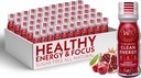Orgânicos salutars - Sugar Free Energy Shots Força extra Bebidas energéticas naturais e saudáveis - Suplementos energéticos baseados em plantas w/Vitamina B12 Mane & Yerba Mate Leão - Cereja Romã Flavor 48 Pack