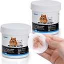 Fios de olhos de cão 300Pcs biodegradáveis, limpador hipoalergênico de olhos de cão de gato, removedor de manchas de animal de estimação limpadores de pele, rugas, rosto, limpadores de olhos almofadas para gentilmente remover a descarga, Crust