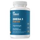 Dr. Tobias Omega 3 Fish Oil, 2000mg de força tripla com 800mg EPA 600mg DHA por serviço, óleo de peixe Omega 3 Suplementos para coração, Cérebro e Imune Suporte, 60 Softgels, 30 Servings