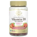 Solgar Vitamina D3 chicletes para adultos 5.000IU Ultra potência Sistema imunológico Suporte para mulheres e homens - Saboroso morango sabor, Gluten & Gelatin Free Gummy, 2 Month Supply, 60 Servings, 2g Açúcar