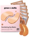 grace & stella Caffeine Under Eye Patches - Despertar Olhos Patches para Olhos Puffy e Círculos Negros - Sob Mascara Patches com Niacinamida & Ácido Hialurônico - Vegan, Cruelty-Free (Bronze, 24 pares)