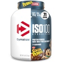 Dymatize x Cacau Pebbles ISO100 Whey Protein Powder Isolate, 25g de proteína, 5,5g BCAAs, 120 Cal., Gluten Free, 1g Fat, 1g Sugar, 2g Carb (71 Servings)