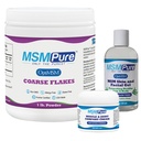 KALA SAÚDE MSMPure Starter Bundle com MSM Coarse Flakes 1lb, MSM Muscle & Joint Cream 2oz e HSH Gel com Aloe 8oz orgânico
