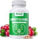 Rim Cleanse Detox & Repair; Força extra 50:1 Extrato de cranberry; Suplemento de saúde do rim 22-em-1; Fórmula de suporte do rim para restauração do rim