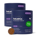 PetLab Co. Probióticos para cães, Gut de apoio de saúde, Diarréia Ocasional, Saúde Digestiva & Alergias Sazonais - Sabor de salmão - Pacote de maio Vary - 30 pacote de mastigação suave de 2