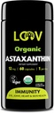 LOOV Natural Orgânica Astaxantina 12mg – 60-Dia de Fornecimento – Máximo Antioxidante de Força – Olho, Articulação, Pele, Imunidade – de Microalgas – Não-GMO, Vegan, Sustentável