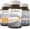 Carvão de coco ativado 1200mg, 180 Cápsulas - Comprimidos para Sistema Digestivo, Bloating, Vegan (1 garrafa)