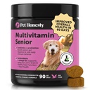 Multivitamina cão sênior - Vitaminas e suplementos essenciais do cão - Glucosamina, Probióticos, Ómega óleo de peixe para cães Saúde & Coração- Cães Vitaminas suprimentos de saúde (Pato 90 CT)