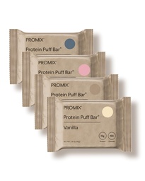ProMix Nutrition Protein Puff Bares - Pacote Variety - Baunilha, Chocolate, Morangueiro, Mirtilo - Marshmallow Crispy Treat - Alta Proteína e Baixa Caloria - 12 Bares