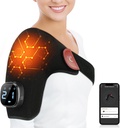 Almofada de aquecimento do ombro sem fio para alívio da dor da Algema do Rotador, Controle de App de Brace Brace do ombro aquecido elétrico sem fio, Presentes para o pai da mãe, 9 timers de calor 10-30 (Sem massagem S / M)