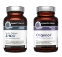 Qualidade de Vida Kinoko Platinum AHCC 750 mg e Oligonol Lychee Extract - para suporte imunológico, envelhecimento saudável