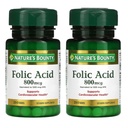 Ácido Fólico Bounty da Natureza 800 mcg Vitamina Suplemento Teor máximo - 250 Comprimidos, Embalagem de 2