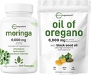 Micro Ingredientes Óleo de Orégano Softgels 300 Count & Moringa Oleifera 6.000mg Equivalente 300 Cápsulas Bundle 2 Pack