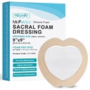 MedVance TM Silicone - Sacral Bordered Silicone adesivo espuma Vestido da ferida, cama dolorido tratamento bandagem para Sacrum, tamanho 9"x 9" (6.1" Pad x 6.6" Pad), caixa de 5 curativos