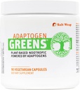 SaltWrap Adaptogen Greens - Fórmula de resistência à mente - Nootrópico sem cafeína para estresse, foco e desempenho cognitivo - 90 Cápsulas