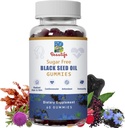 Gummies de óleo de semente preta, óleo de semente preta, musgo marinho, Ashwagandha, Elderberry, Açafrão, Açafrão, Vitamina C, D, zinco, Raiz de beterraba em pó, Sistema imunológico de apoio, Fígado, Saúde Cardiovascular, Cabelo Radiante & Pele
