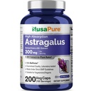 NusaPure Astragalus 20:1 Extract, 300 mg Equivalente a 6.000 mg por serviço, 200 Cápsulas Veggie, Não-GMO e Bioperina