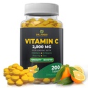 Dr. JOEL'S Imune Support Vitamina C 2000 mg - 200 Comprimidos - com Zinco, Elderberry, Rose Hip, Echinacea - Boosts Imune System - Made in USA