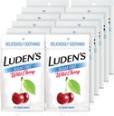 Gotas de Garganta de Cereja Selvagem Livre de Açúcar de Luden, Alivio da Garganta Dolorosa, 25 Count (12 Pack)