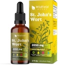 St. John's Wort Herb Tintura St Johns Wort Wart Extract Drops 2000mg (Hypericum perforatum) Suplemento de ervas 1 mês Fornecimento, 84 Servings, Tintura sem álcool - 2 Oz, pacote de 1