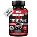 Kaya Naturals UltraTest- T Booster masculino com Tongkat Ali, Erva Horny Goat, Tribulus - Suplemento de treino natural para energia, resistência e força Booster - 180 Contagem
