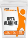 BulkSupplements.com Beta Alanine Powder - Beta-Alanine Supplement, Suplemento Pré-Trabalho - Sem sabor e sem glúten, 3g por serviço, 1 kg (2,2 lbs) (Pacote de 1)