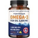 Força tripla DHA Omega 3 Fish Oil 3600 mg . Mais de 2100mg Ómega-3 ácidos gordos com 860mg de DHA .1300mg EPA . Melhores ácidos gordos essenciais .